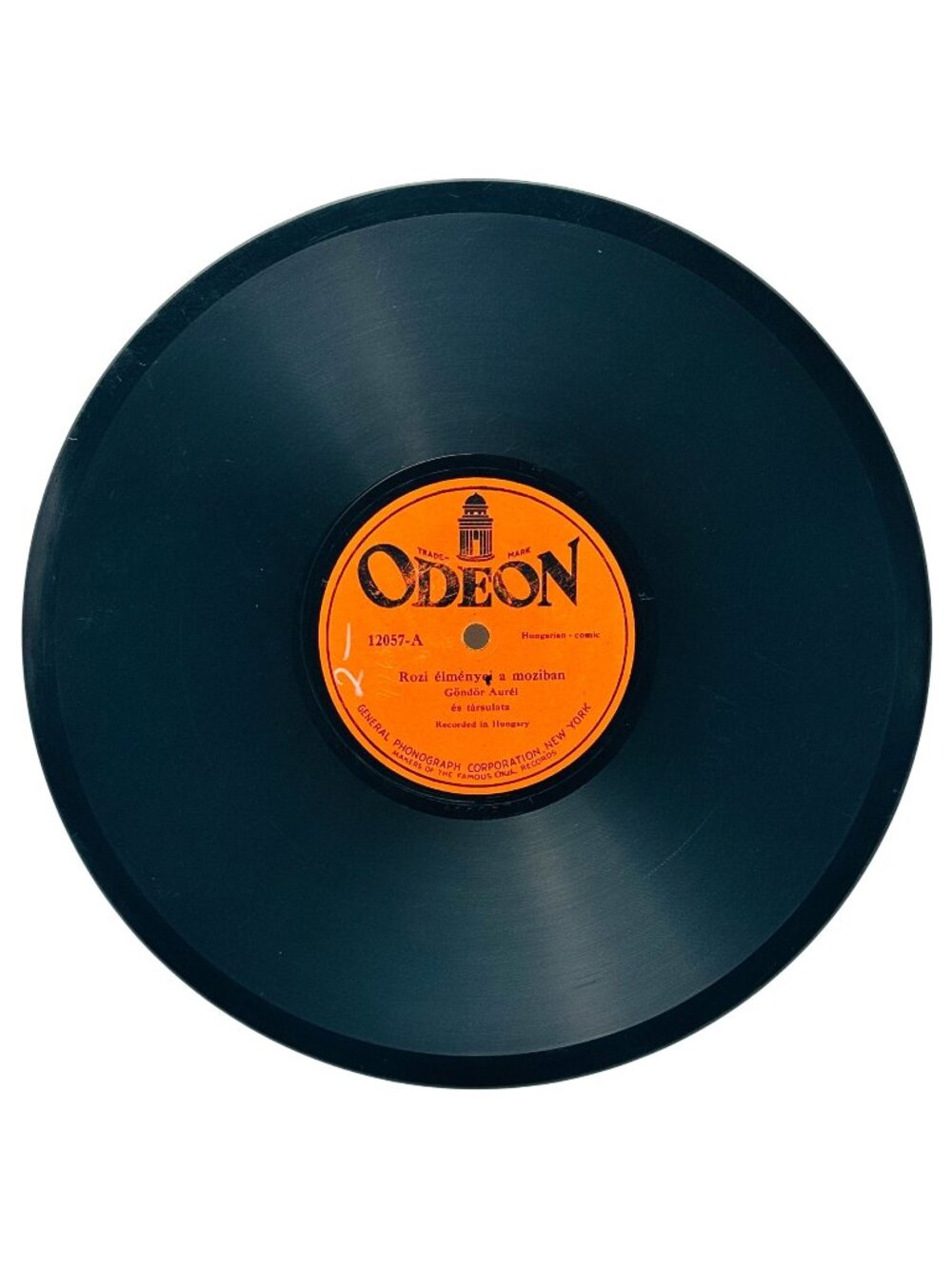 Hungarian Comic Gondor Aurel 10in Shellac 78 RPM Odeon 12057 VG+ Vintage